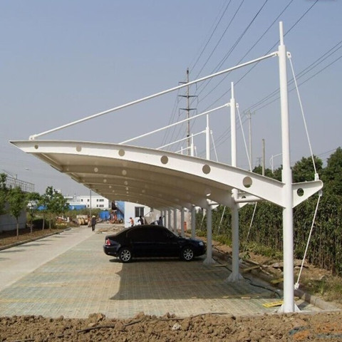 TC004 膜結(jié)構(gòu)停車棚 斜拉式